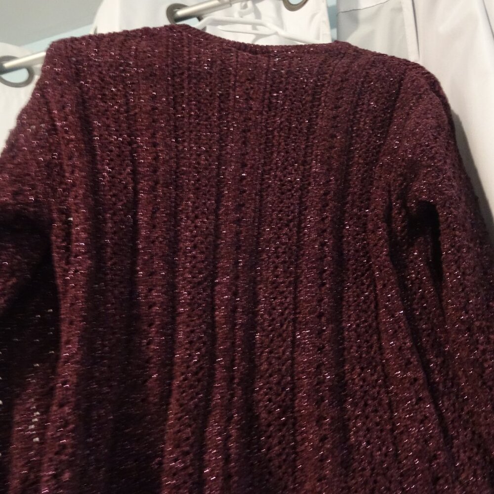 girl's size large purple knitted glitter sweater